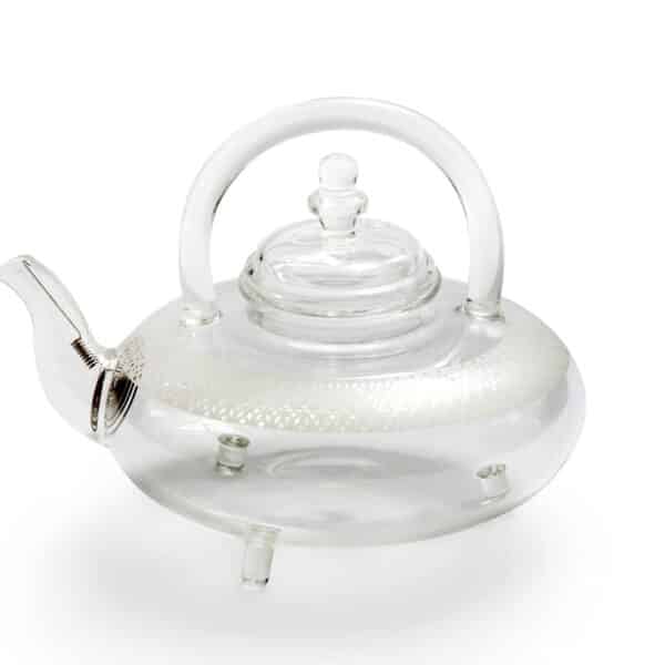 A glass pot with white print Isalmic geometric design, from the collection "Motif", with a capacity of 600ml.