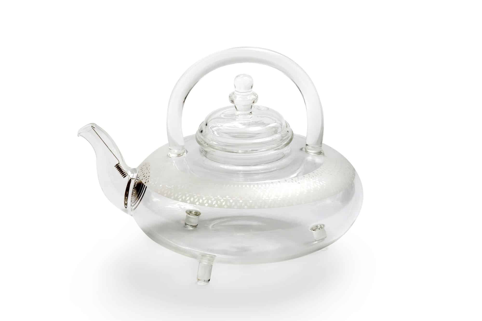 A glass pot with white print Isalmic geometric design, from the collection "Motif", with a capacity of 600ml.