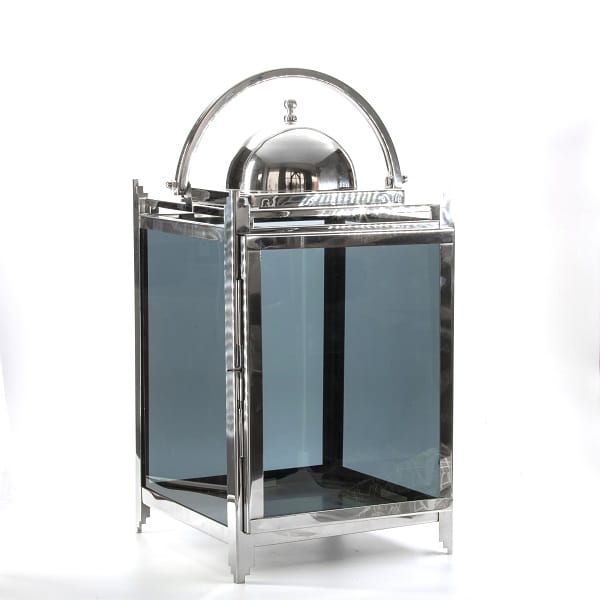 alt="silver stainless steel lantern"