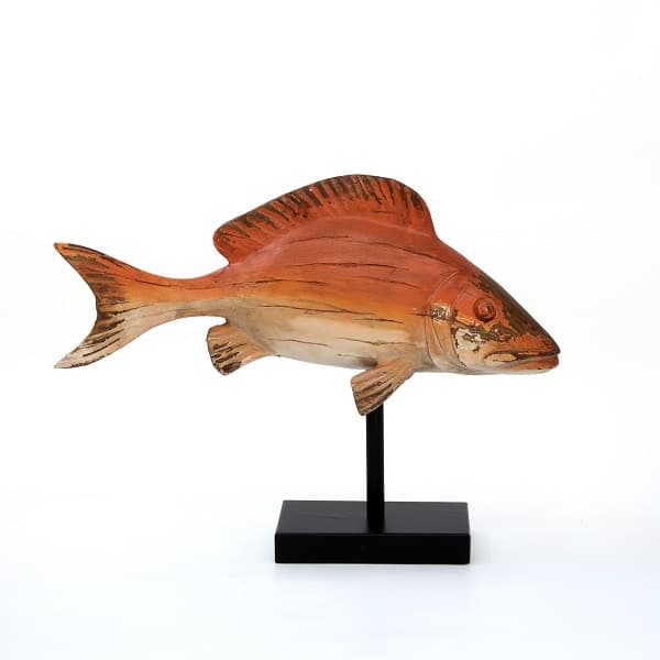 orange,polyresin,fish,stand,decor,