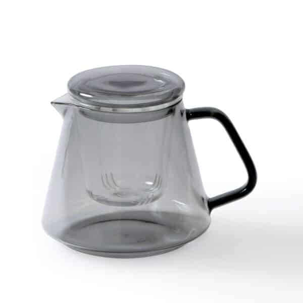 A grey-tinted glass pot with a capacity of 600ml.