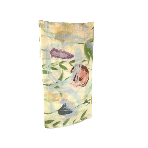 Luxury Silk Scarf - Silk and Modal Scarf Flower Multi