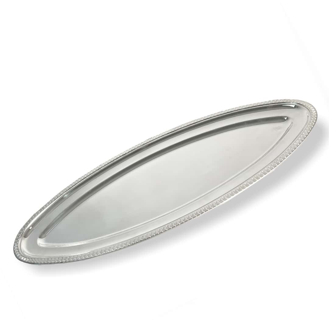 325 Elegant Janbiyah Silver Plated Oval Fish Plate
