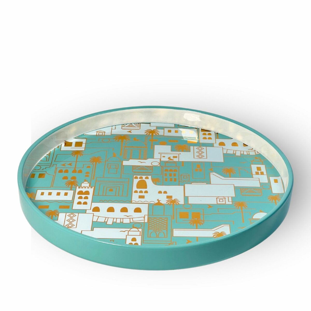 halwa 3 Ceramic City Plate Green