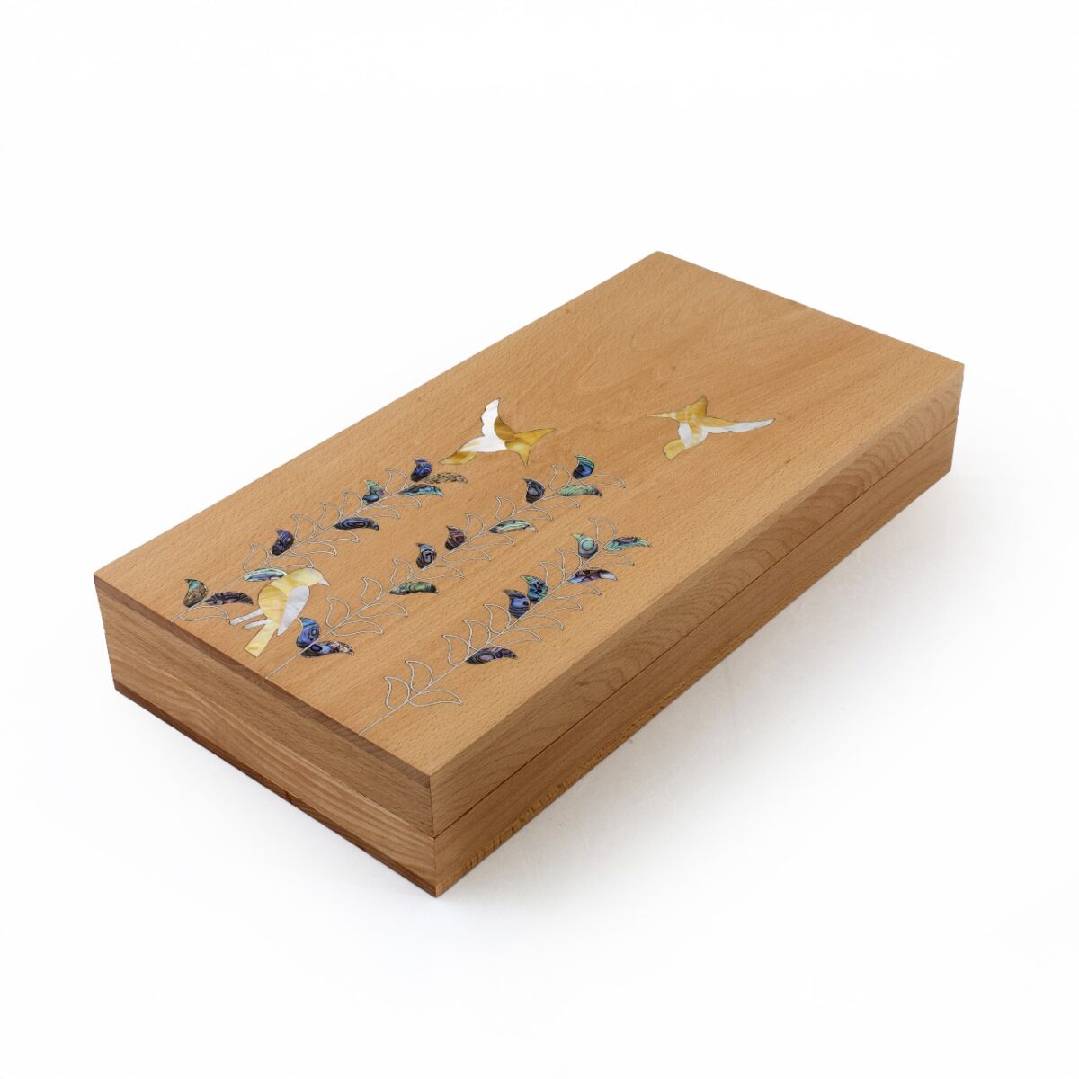 Backgammon Hummingbird in Mother of Pearl