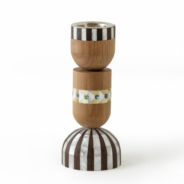 Mabkhara Naseej in Mother of Pearl – Handcrafted Walnut Incense Burner - Image 1