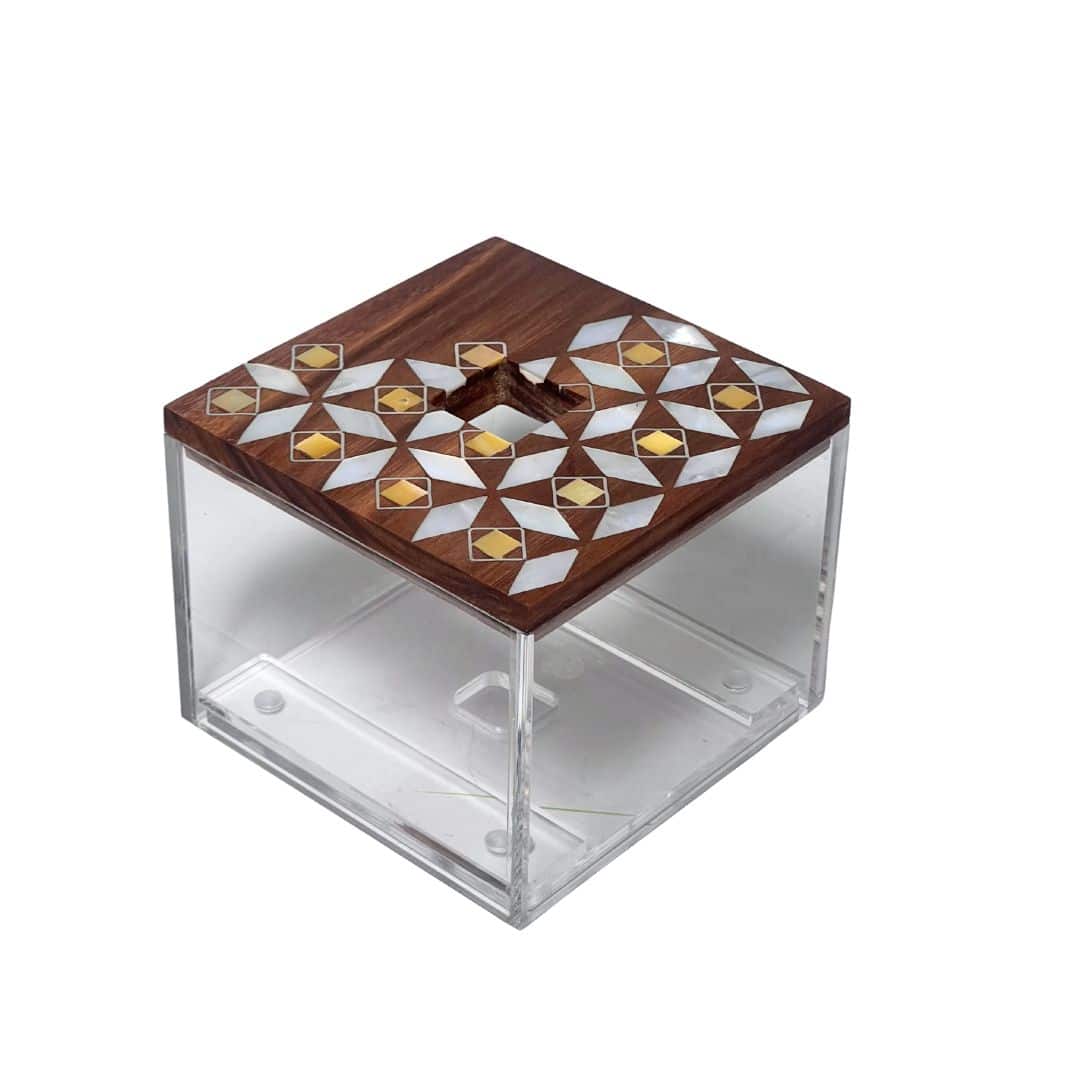 Tissue Box Misk in Mother of Pearl (Square)