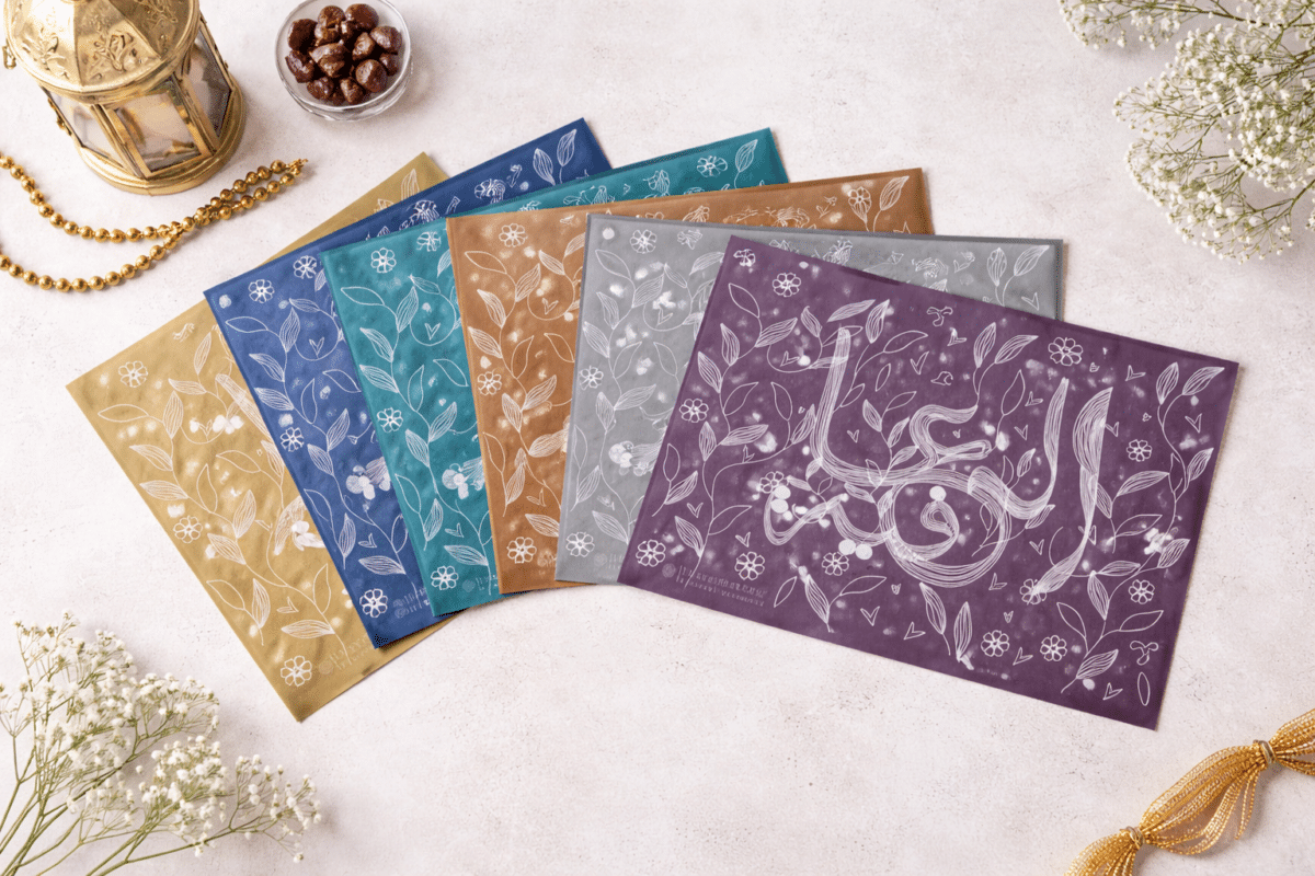 Elegant Arabic placemats with decorative accents
