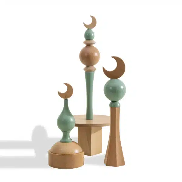 قطعة قبة رفيق الخشبية ارتفاع ٢٧ سم لون ماتشا - Image 3