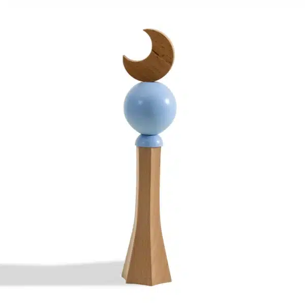 Minaret Decor Rafeeq Sphere Collection in Mist Wood (8x8x36cm) - Image 1