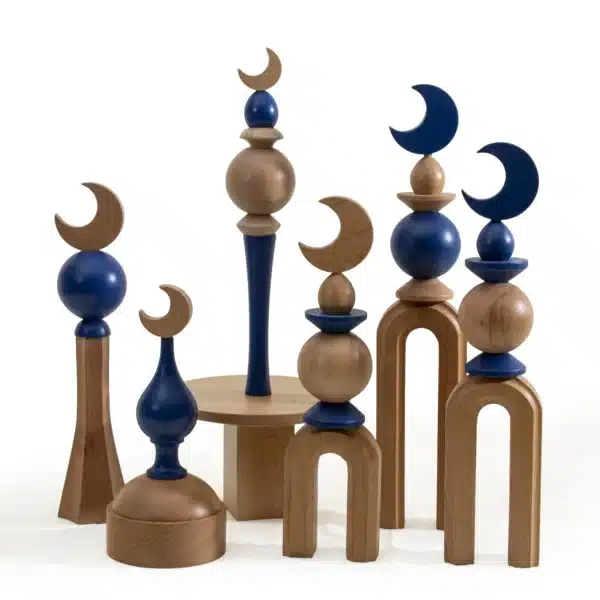 Minaret Decor Rafeeq Sphere Collection in Sapphire Wood (8x8x36cm) - Image 2