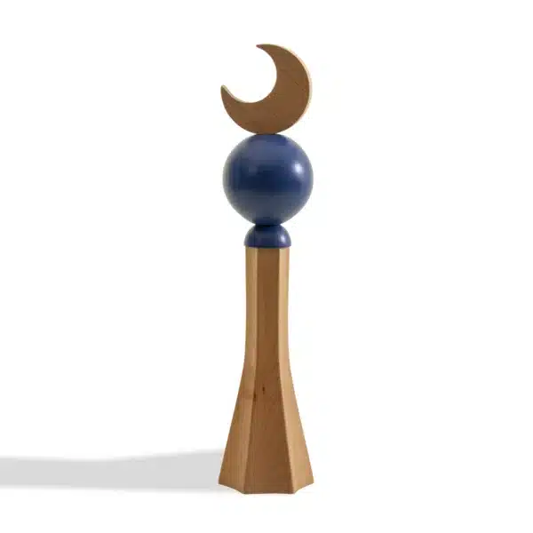 Minaret Decor Rafeeq Sphere Collection in Sapphire Wood (8x8x36cm)