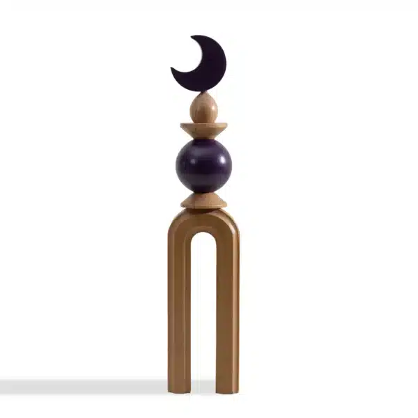Minaret Decor Rafeeq Arch Collection in Plum Wood Large (13x13x47cm)