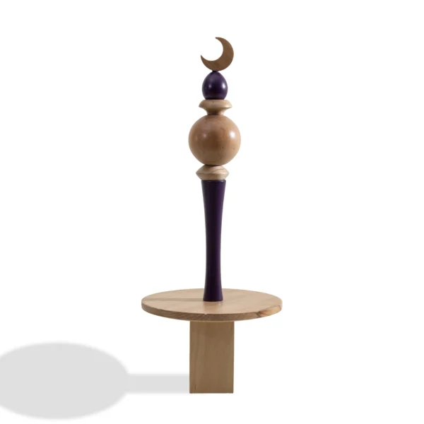 Minaret Decor Rafeeq Collection with Plate in Plum Wood (20x20x39cm)