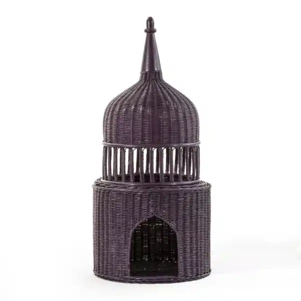 Dome Decor Nadwa Collection in Plum Bamboo (30.5x30.5x65.7cm)
