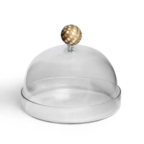 Cake Stand with MOP Handle Jawhar White (PC)