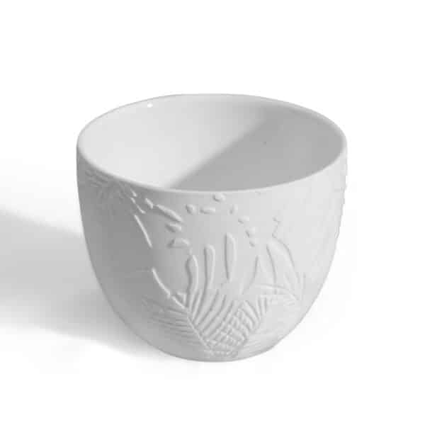Candel Holder Palm Multi Leaves Porcelain-PC